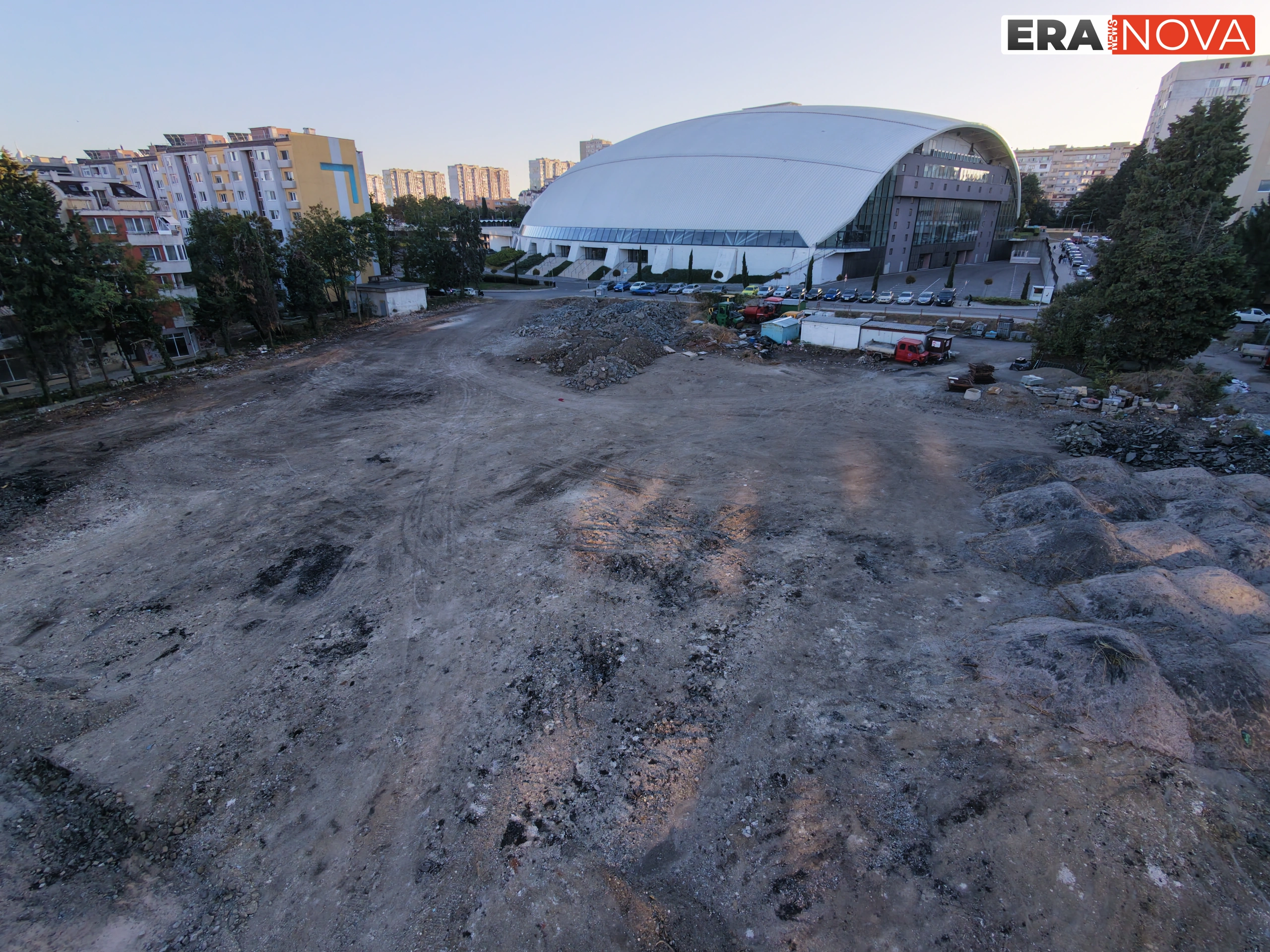 Заравнен е теренът до "Арена Бургас" за нуждите на Евровизия 2027